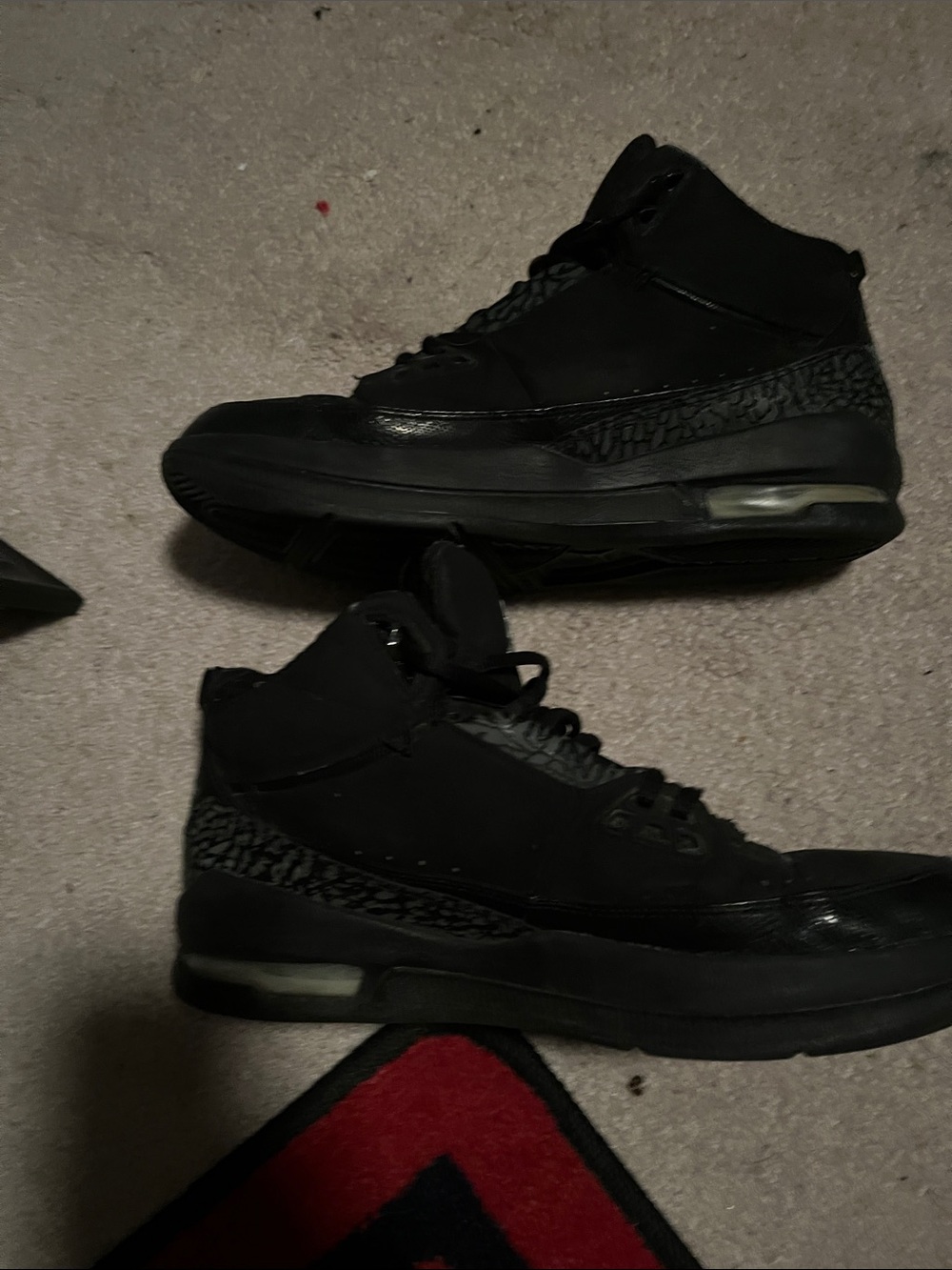 Jordan Black High-Top Basketball Sneakers with Silver Jumpman - Picture 2 of 8